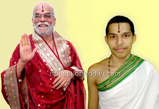 Sri Vidyadhiraja Theertha Swamiji with shishya